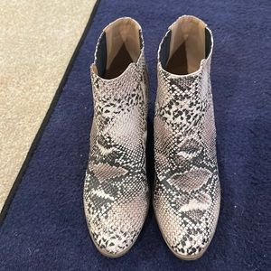Maurice’s snake skin booties